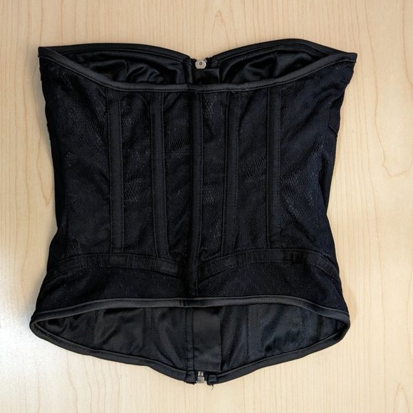 Black zip up corset top - Picture 2 of 2